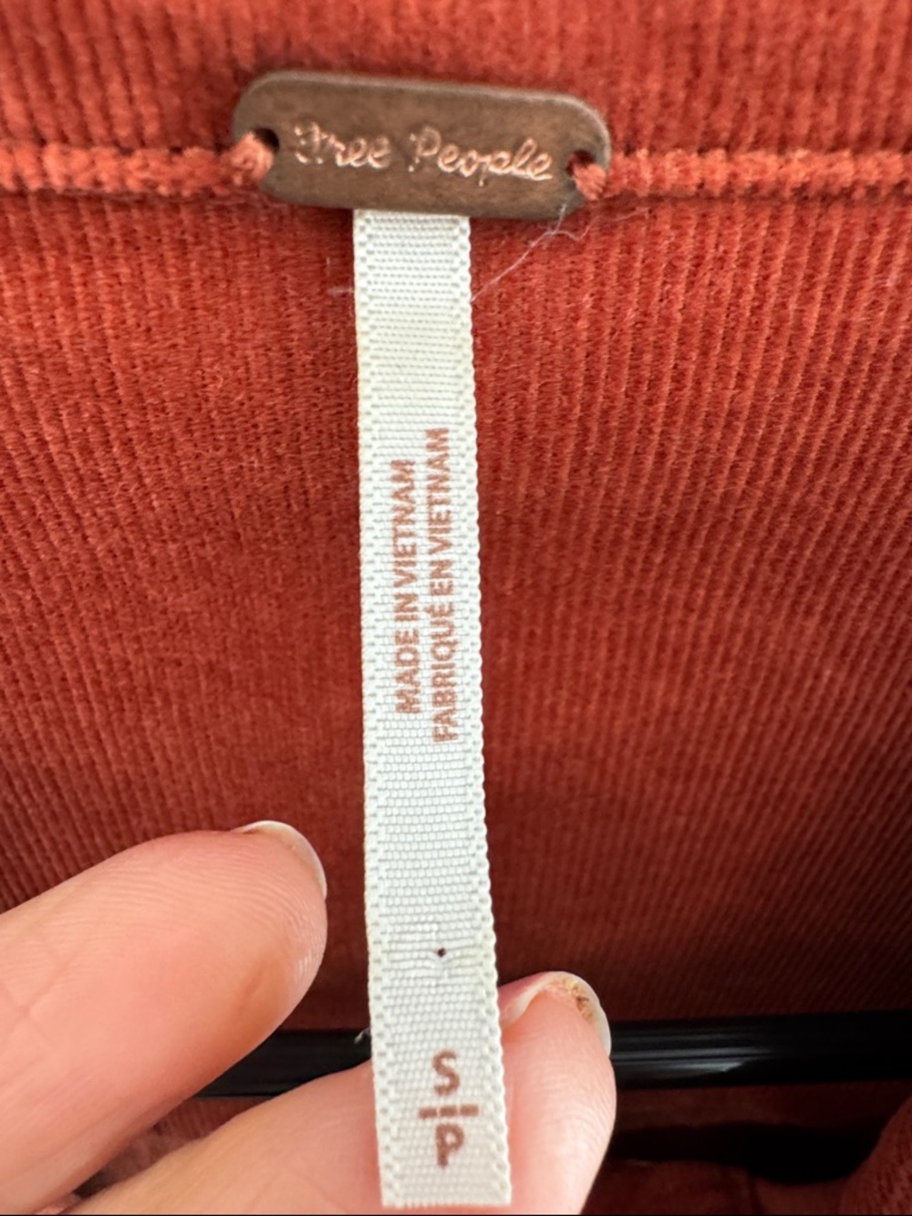 Free People Burnt Orange Corduroy Button-Front Dress - Picture 3 of 6